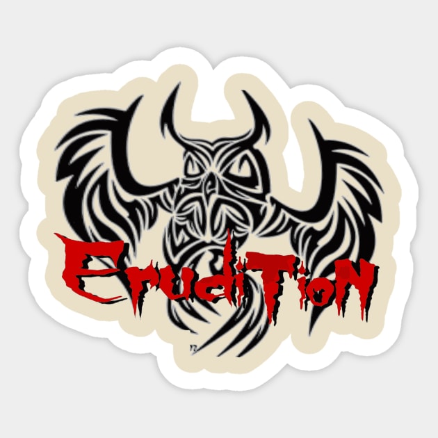 Owl logo red letters Sticker by Eruditionband